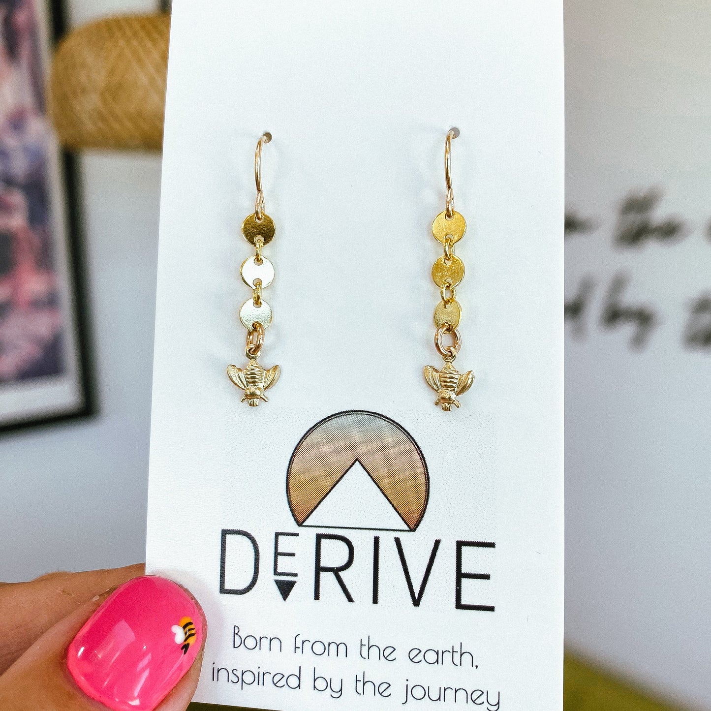 Bee Charm Coin Earrings