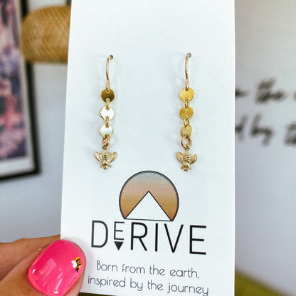 Bee Charm Coin Earrings