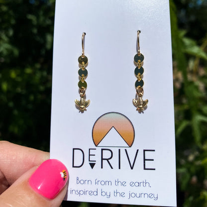 Bee Charm Coin Earrings
