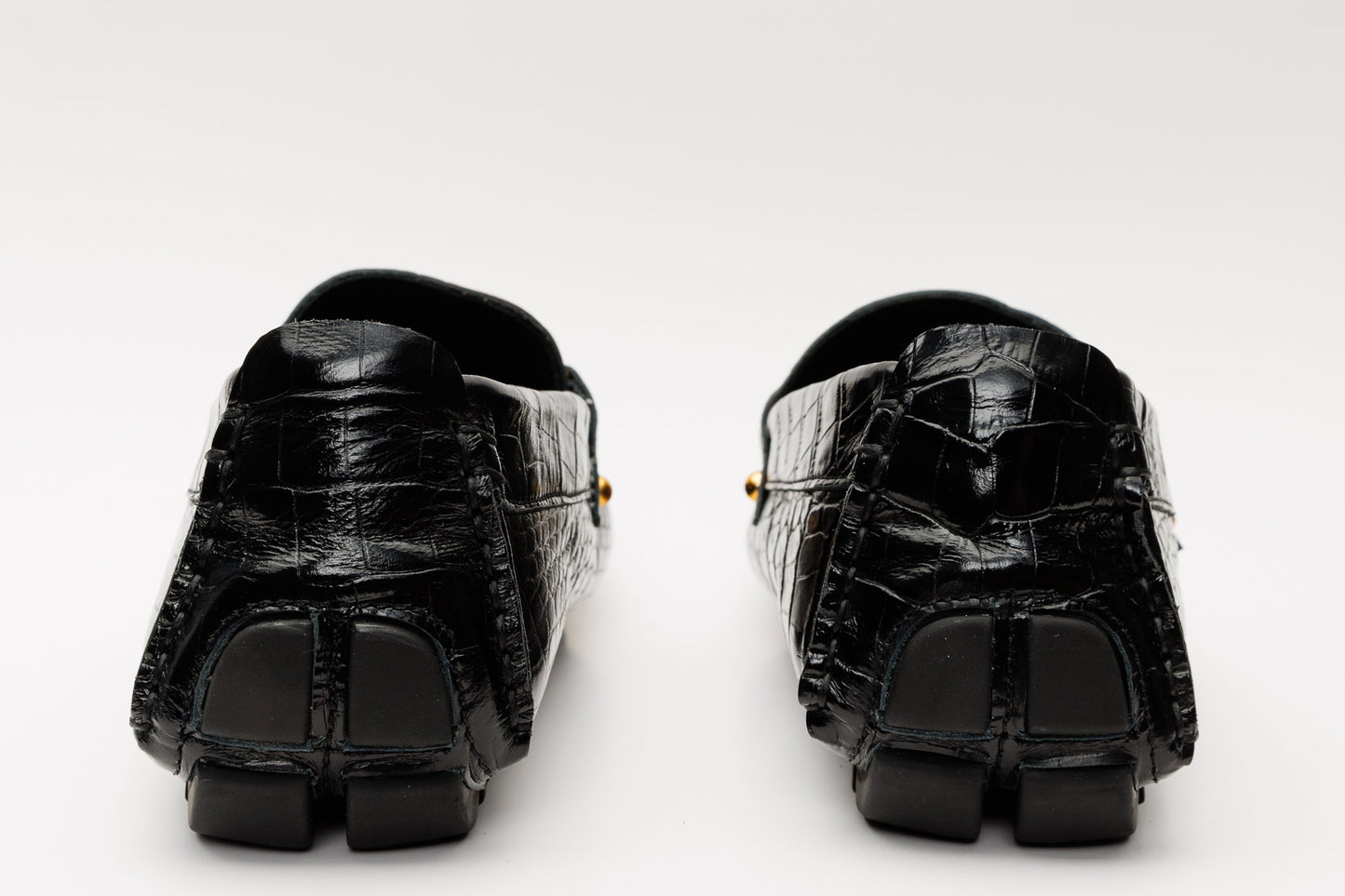 The Pisa Black Leather Bit Drive Loafer Men Shoe