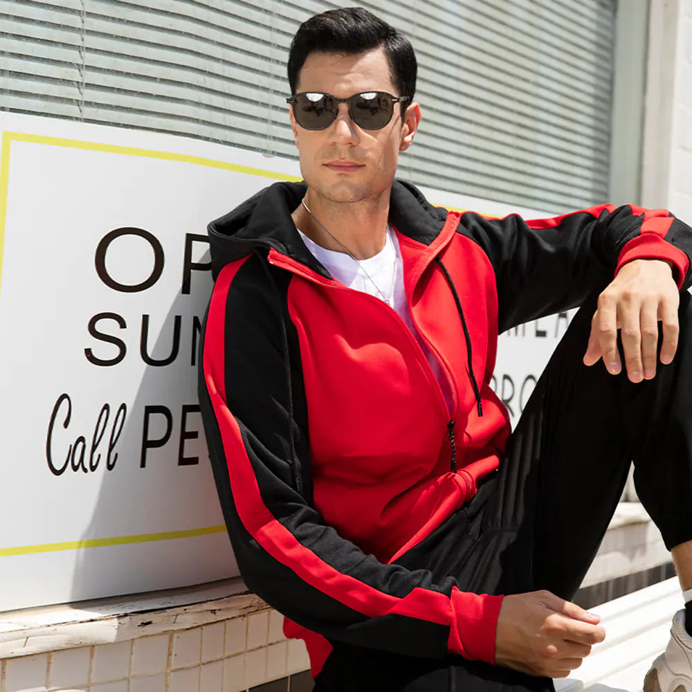 Men's Retro Hooded Zipper Cardigan Sweatshirt Top