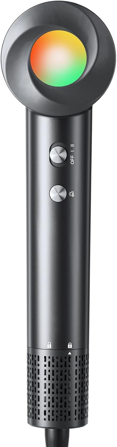 160000 RPM High-Speed Ionic Hair Dryer, Lightweight Portable Blow Dryer with 500 Million Negative Ions, Black