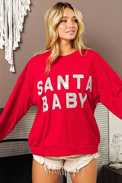 BiBi Santa Baby Lettering Christmas Sweatshirt