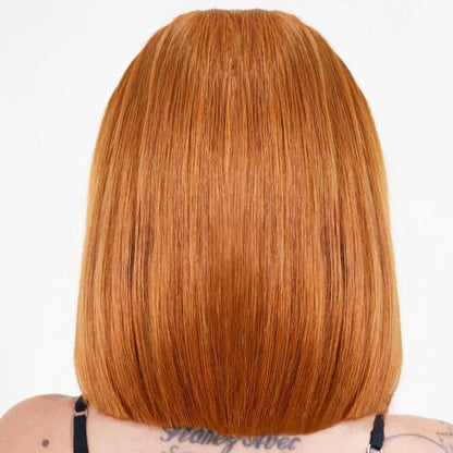 Cinnamon 13x4 Transparent Lace Front 100% Human Hair Bob Wig