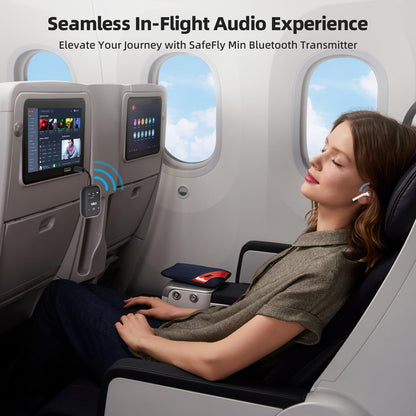 1Mii Bluetooth Transmitter for Airplane, Bluetooth 5.3 Adapter for TV,Airplane Travel Essentials, Aptx Low Latency Wireless Audio Aux for Headphones, Any 3.5mm Jack,Linking 2 Devices (White)