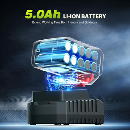 1500 ft-lbs/2000N.m High Torque Impact Wrench, 3/4 To 1/2 Brushless Impact Gun, Cordless 5.0Ah Battery, Fast Charger, Electric Impact Wrench for Heavy-duty Truck RV