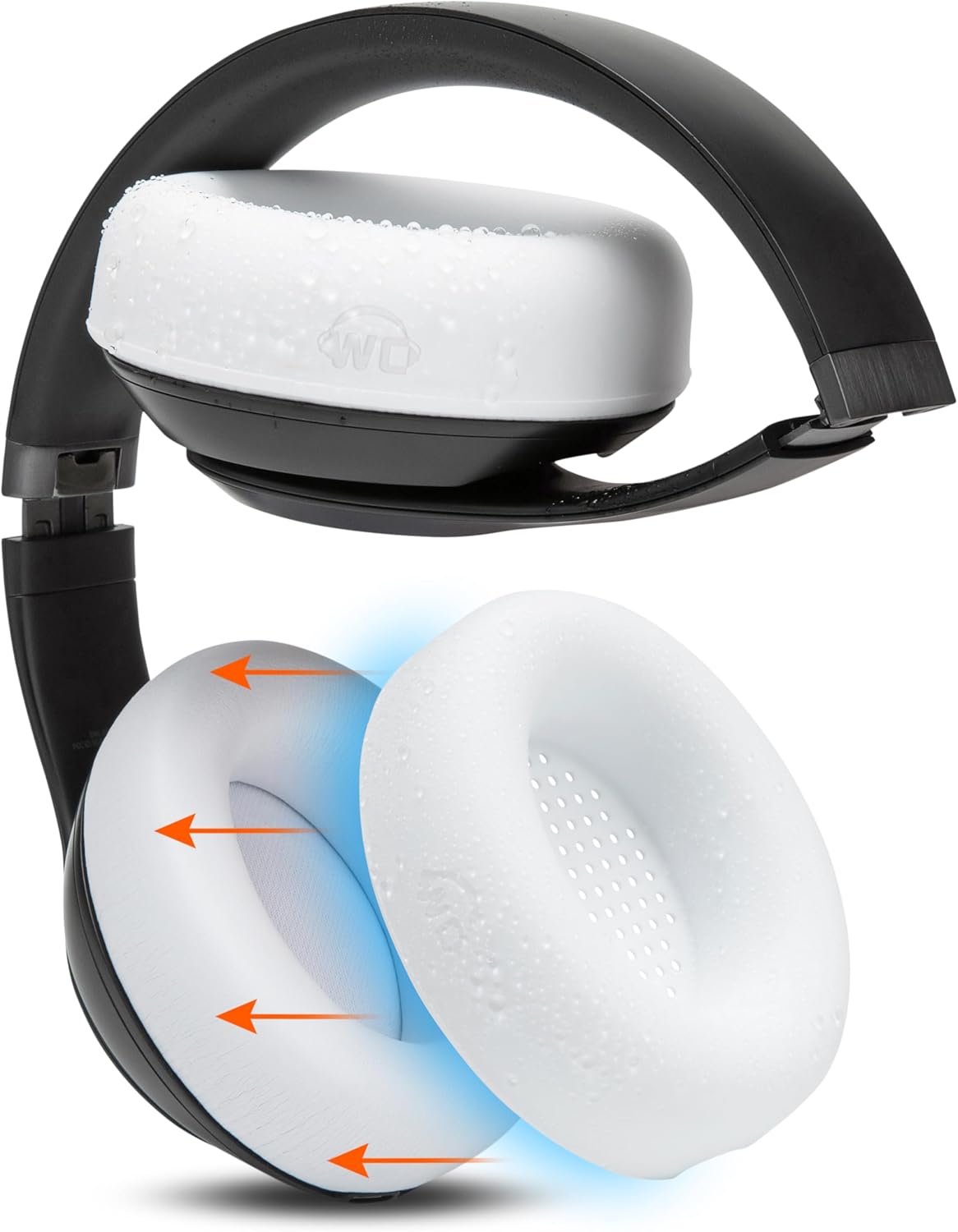 WC SweatZ Studio Pro - Patented Protective Silicone Earpad Covers for Beats Studio Pro Made by Wicked Cushions | Sweatproof & Easily Washable | Black