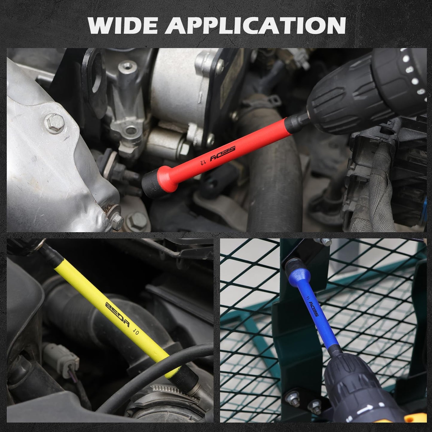 12-Piece Magnetic Nut Driver Set - Premium Impact Power Hex Nut Driver Drill Bit Master Kit, SAE & Metric, 1/4-Inch Quick-Change