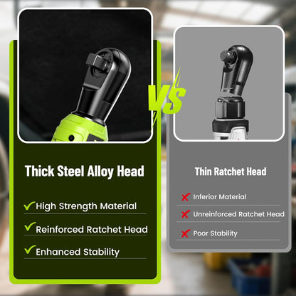 1/2" Electric Ratchet Wrench: 66Ft-lbs/400 RPM Variable Speed Cordless Power Ratchet Kit with 2x2000mAh Li-Ion Batteries, 8 Sockets, 1/4" and 1/2" Adapters, 3" Extension Bar for Auto Repair