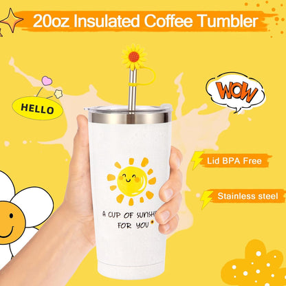 10Pcs Sunshine Gift for Women - Unique Care Package with Sunflower Gifts, Friendship Box of Sunshine for Mom Sister Wife, Get Well Soon & Birthday Present, Self Care Basket for Women Recovery