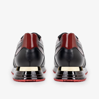 The Rialto Black & Red Patent Leather Men Sneaker