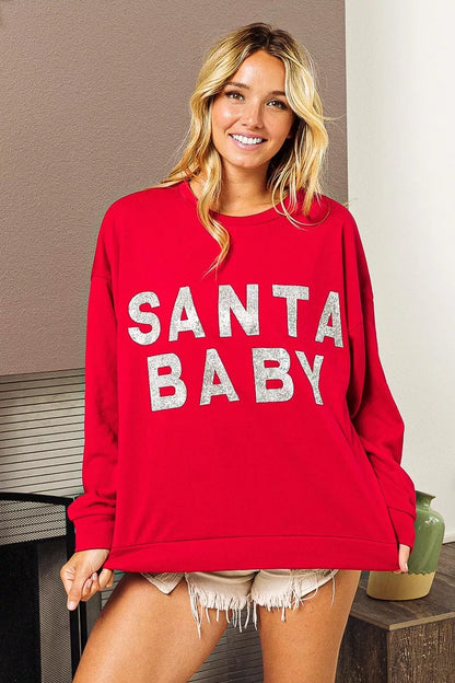 BiBi Santa Baby Lettering Christmas Sweatshirt