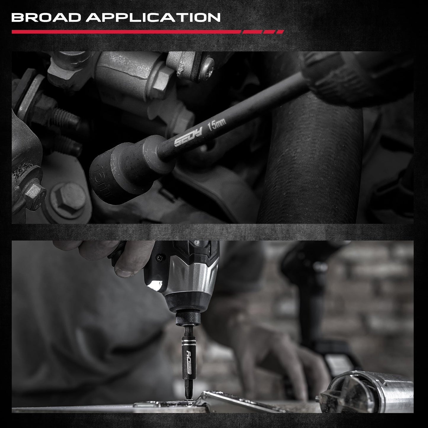 12-Piece Magnetic Nut Driver Set - Premium Impact Power Hex Nut Driver Drill Bit Master Kit, SAE & Metric, 1/4-Inch Quick-Change