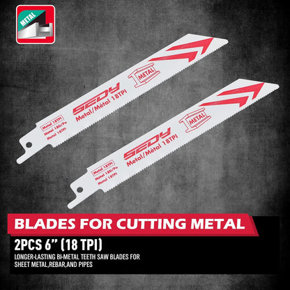 10-Piece Ultimate Reciprocating Saw Blade Set, Premium 6 & 8 Inch Wood & Metal Cutting Pruner Saw Blades with Storage Box