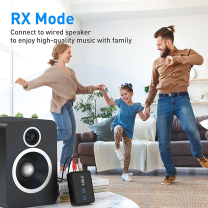 1Mii RCA Bluetooth 5.3 Adapter for TV, 3.5mm AUX Bluetooth Transmitter Receiver for 2 AirPods or Headphones, Home Stereo, Speakers, Projector, Treadmills, PC, with Volume Control, aptX Low Latency