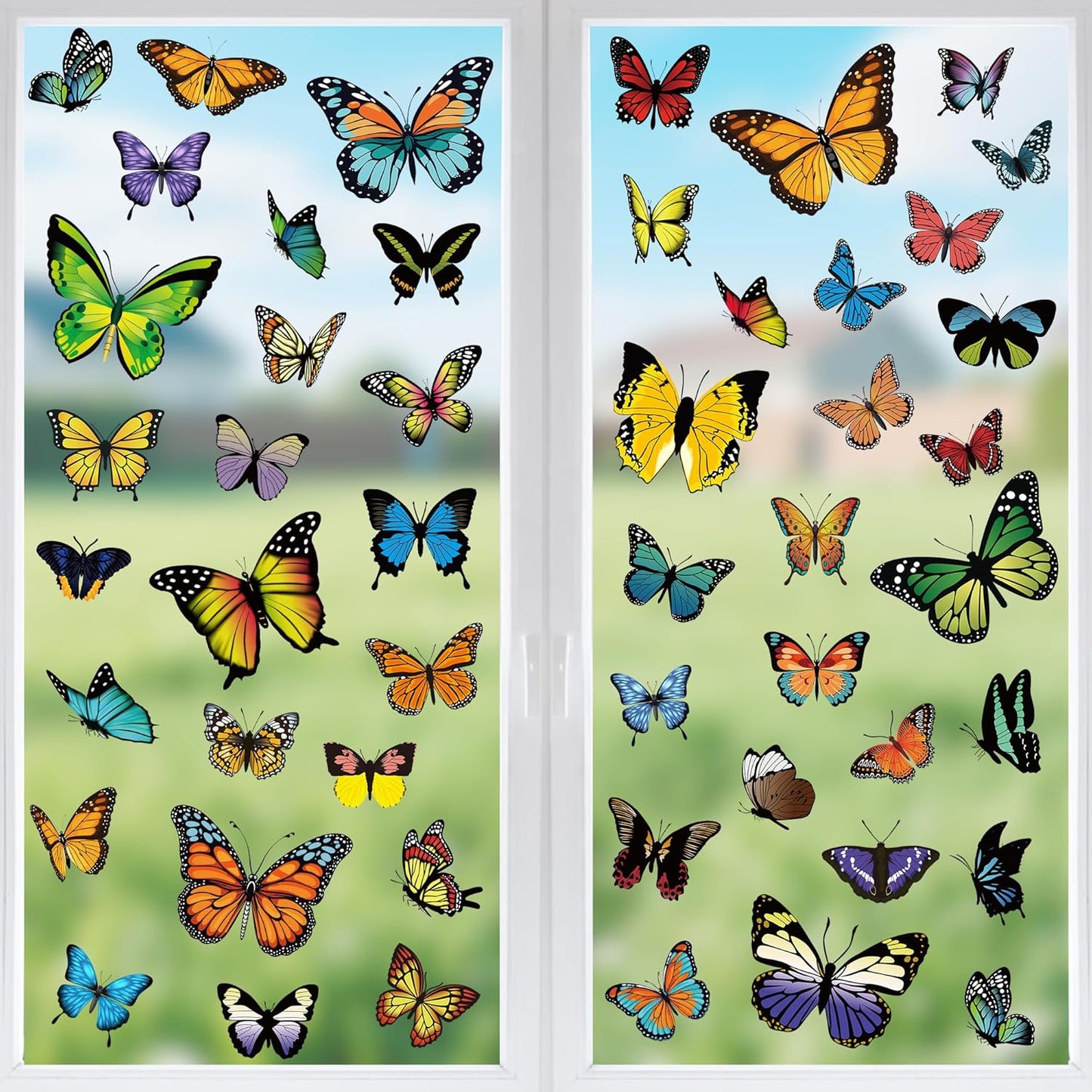 116PCS Christmas Decorations, 9 Sheets Christmas Window Clings, Snowflake Window Clings Decals, Double Sided Xmas Snowflake Decal Stickers for Winter Holiday Home Indoor Decorations Decor Supplies