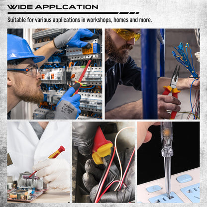 1000V Insulated Electrician Screwdriver Set - 13-Piece Professional Electrical Screwdriver Set Insulation Handle CRV Steel Magnetic Phillips Slotted Pozi Torx Tips VDE & GS Certified