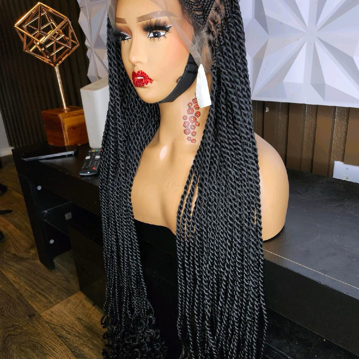 Half lemonade braids twist braided wig