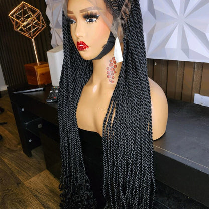 Half lemonade braids twist braided wig