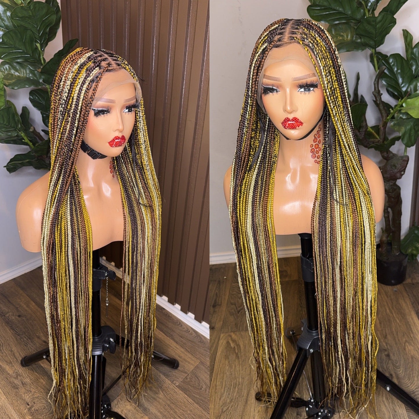 Multi color knotless braids