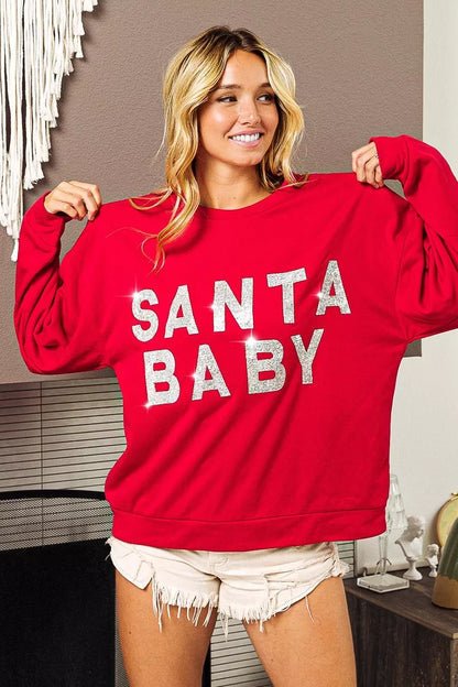 BiBi Santa Baby Lettering Christmas Sweatshirt