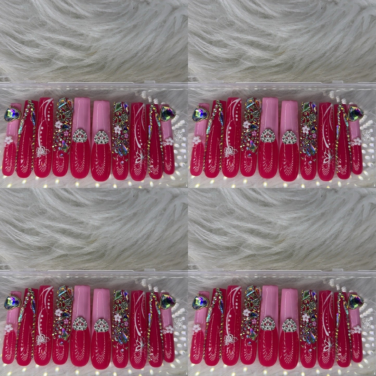 Pink nails acrylic press on nails