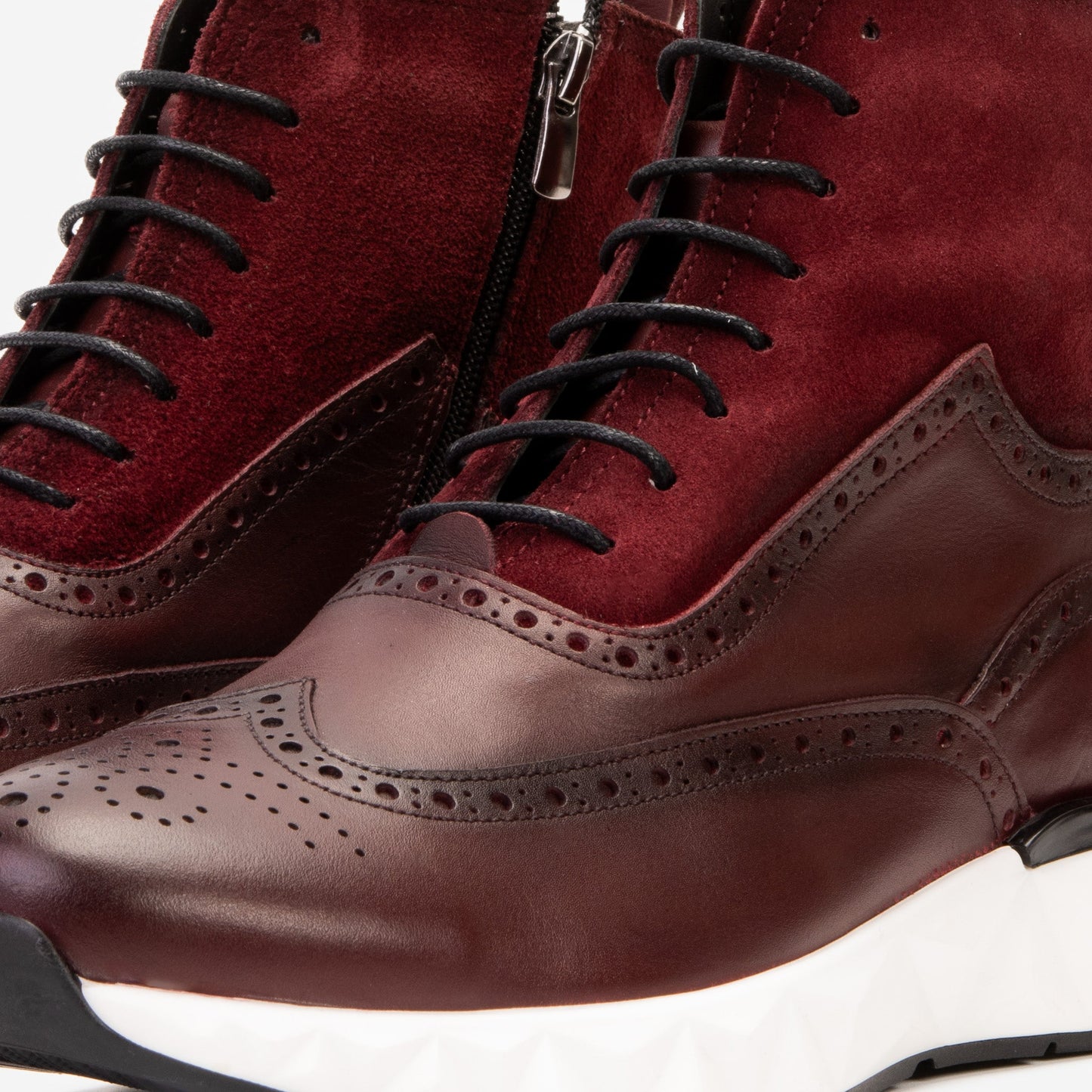 The Regent Burgundy Leather Wingtip
 Brogue Men Casual Boot