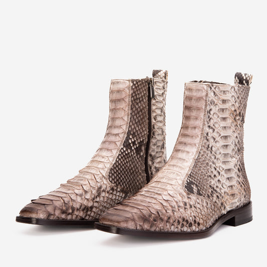 The Boss Natural Pythn Snk Zip-Up Leather Men Boot Limited Edition