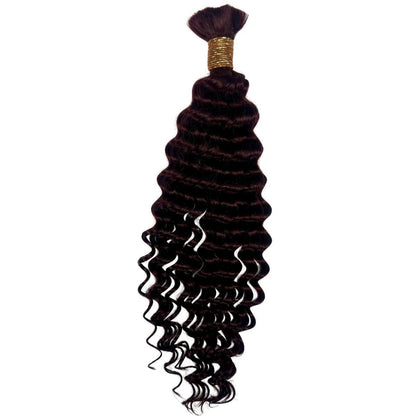Burgundy Deep Wave Color 99J Bulk 100% Human Braiding Hair