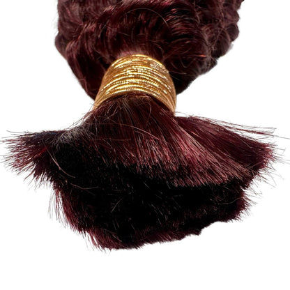 Burgundy Deep Wave Color 99J Bulk 100% Human Braiding Hair