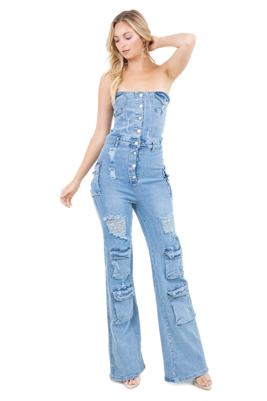 WOMEN FASHION DENIM JUMPSUIT