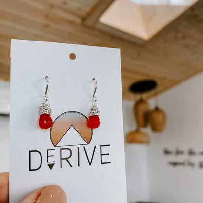 Mini Carnelian Drop Earrings