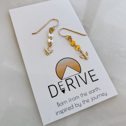 Bee Charm Coin Earrings