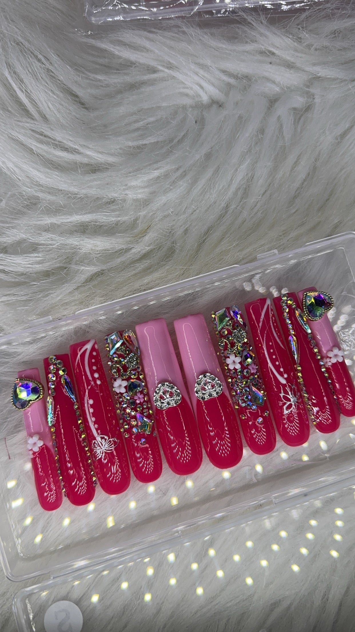 Pink nails acrylic press on nails