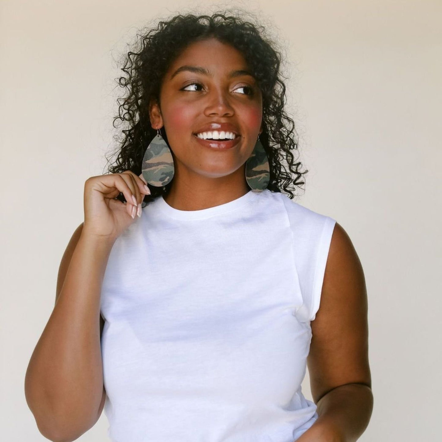 Camo Suede Teardrops