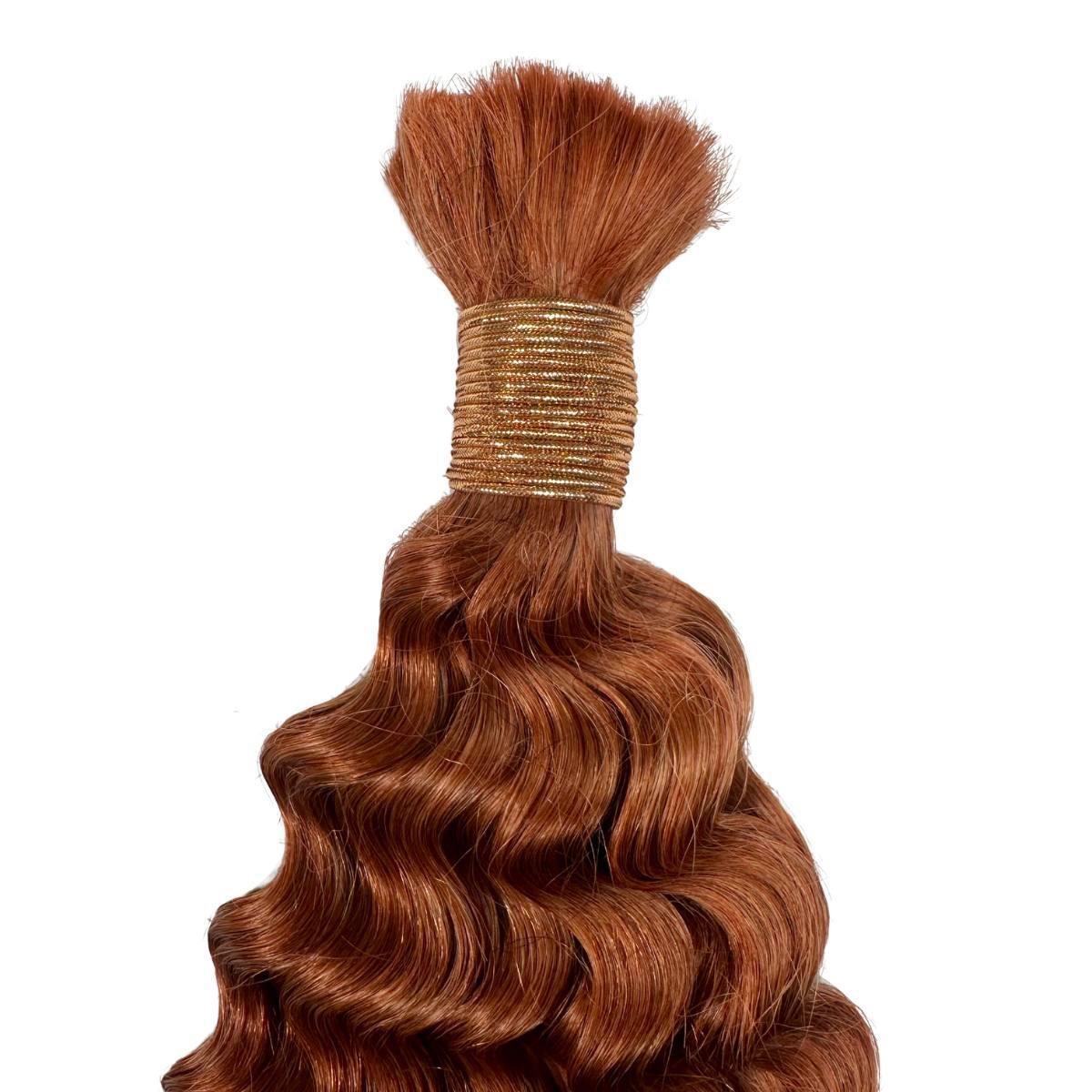 Copper Deep Wave Color 350 Bulk 100% Human Braiding Hair