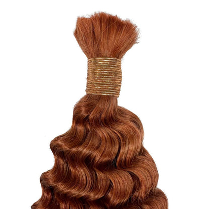 Copper Deep Wave Color 350 Bulk 100% Human Braiding Hair