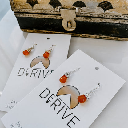 Mini Carnelian Drop Earrings