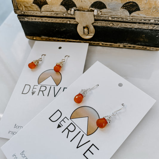 Mini Carnelian Drop Earrings