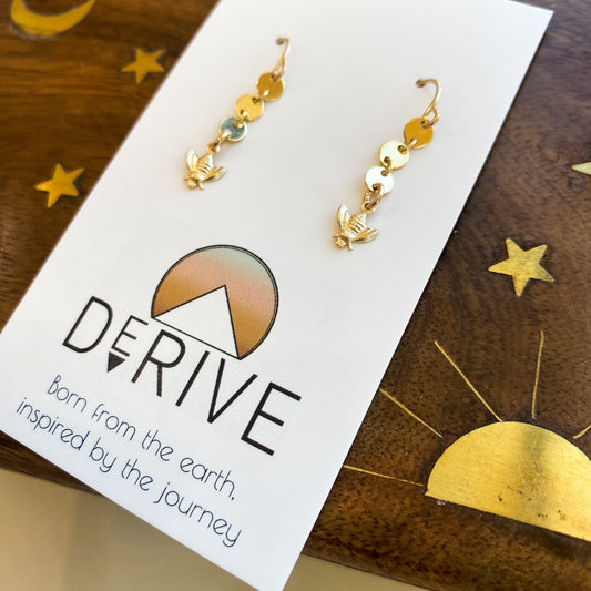 Bee Charm Coin Earrings