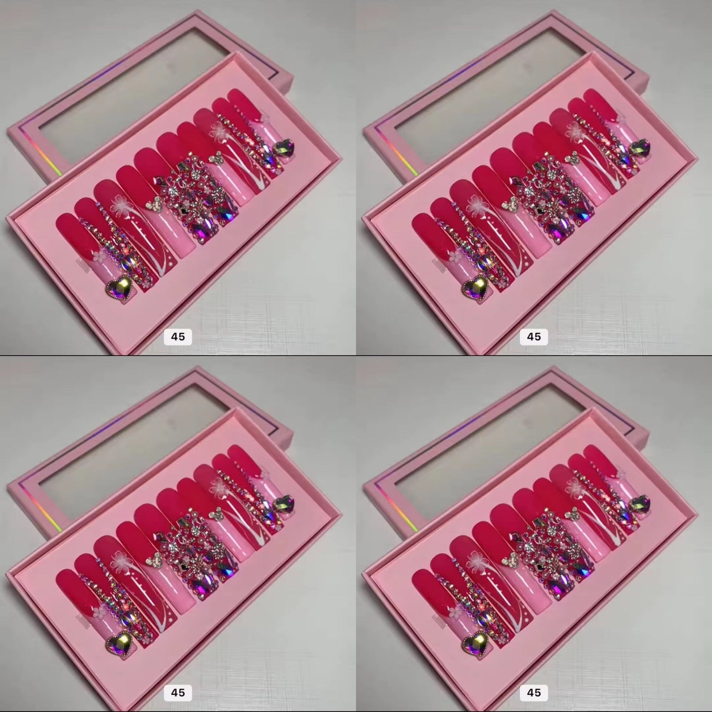 Pink nails acrylic press on nails