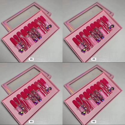 Pink nails acrylic press on nails