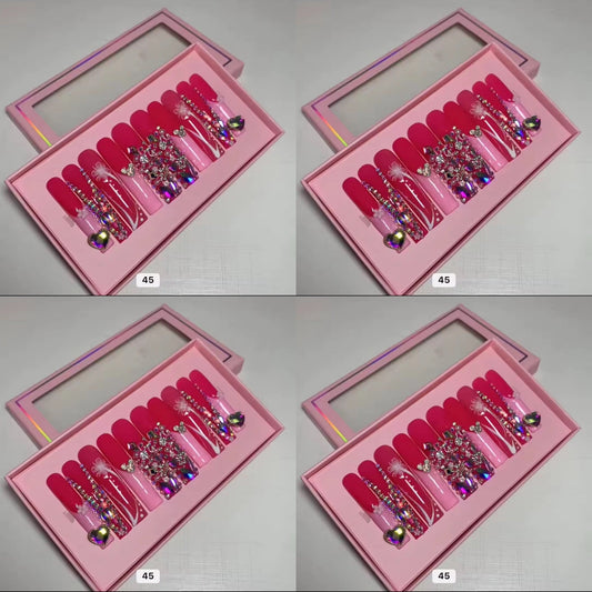 Pink nails acrylic press on nails