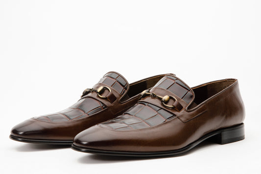 The Pusan Brown Leather Bit Loafer Men Shoe Final Sale!