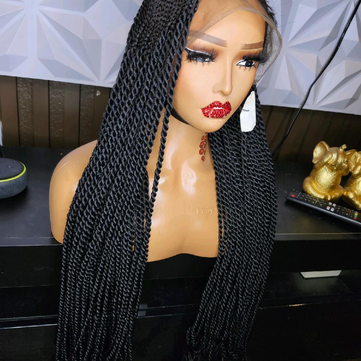 Half lemonade braids twist braided wig