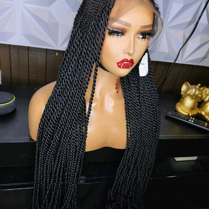 Half lemonade braids twist braided wig