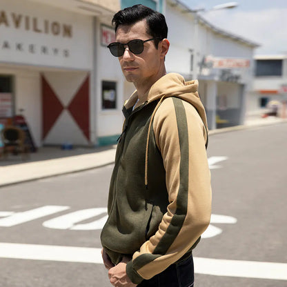 Men's Retro Hooded Zipper Cardigan Sweatshirt Top