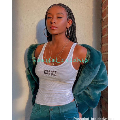 Shade Knotless Braid Wig, Swiss Full Lace, Color 1B, Glueless - Solange