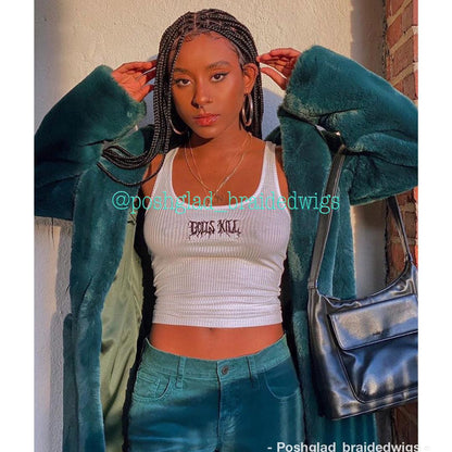 Shade Knotless Braid Wig, Swiss Full Lace, Color 1B, Glueless - Solange