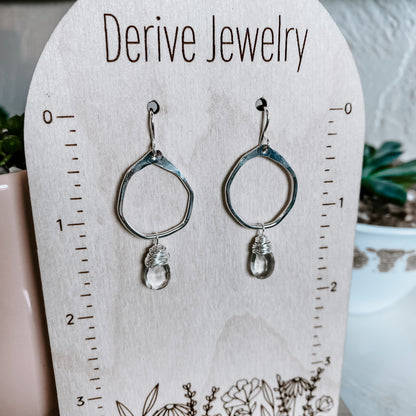 Green Amethyst Mini Hoops